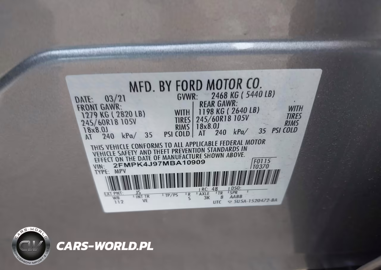 2021 Ford Edge Sel VIN:2FMPK4J97MBA10909 - 9