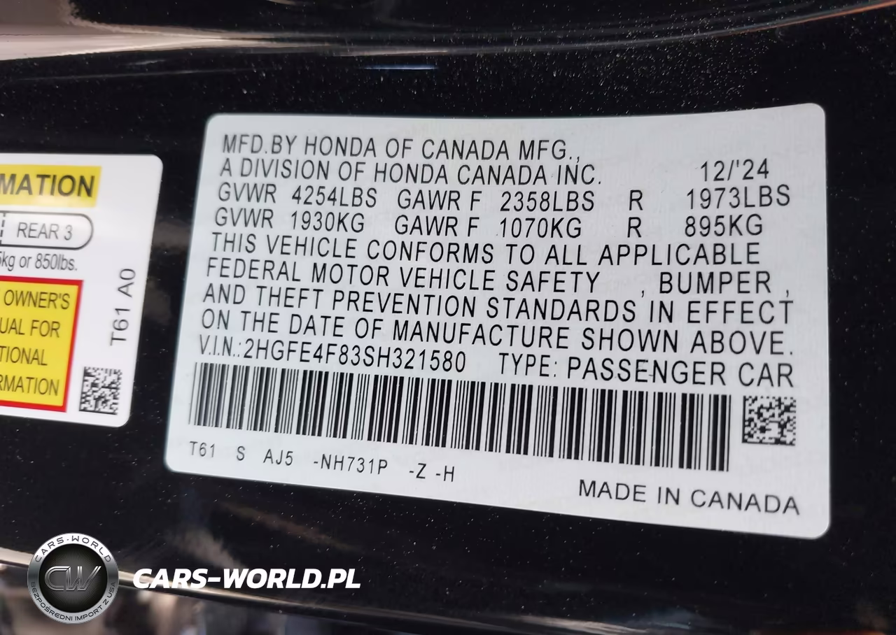 2025 Honda Civic Hybrid Sport-Sport Touring VIN:2HGFE4F83SH321580 - 9
