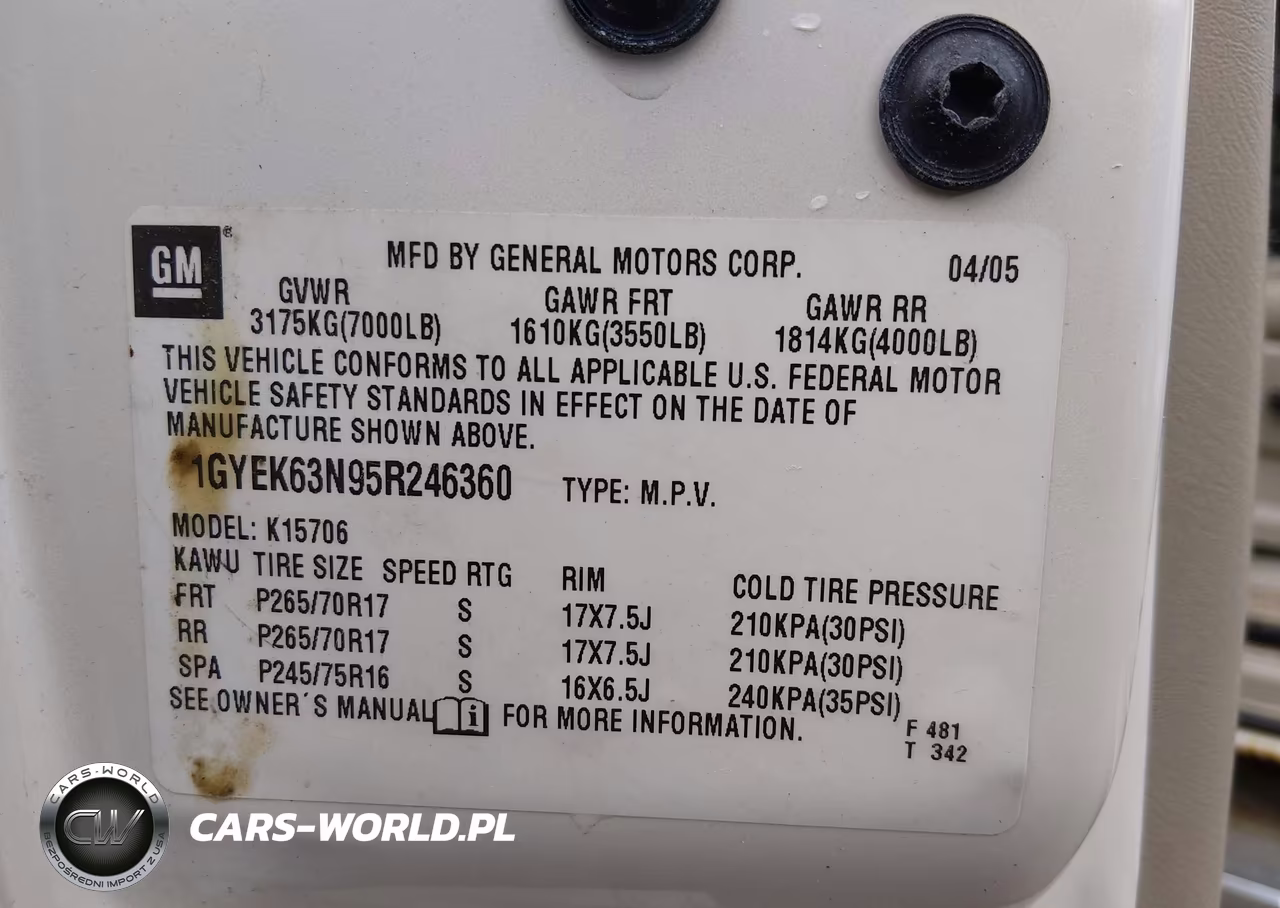2005 Cadillac Escalade Standard VIN:1GYEK63N95R246360 - 9