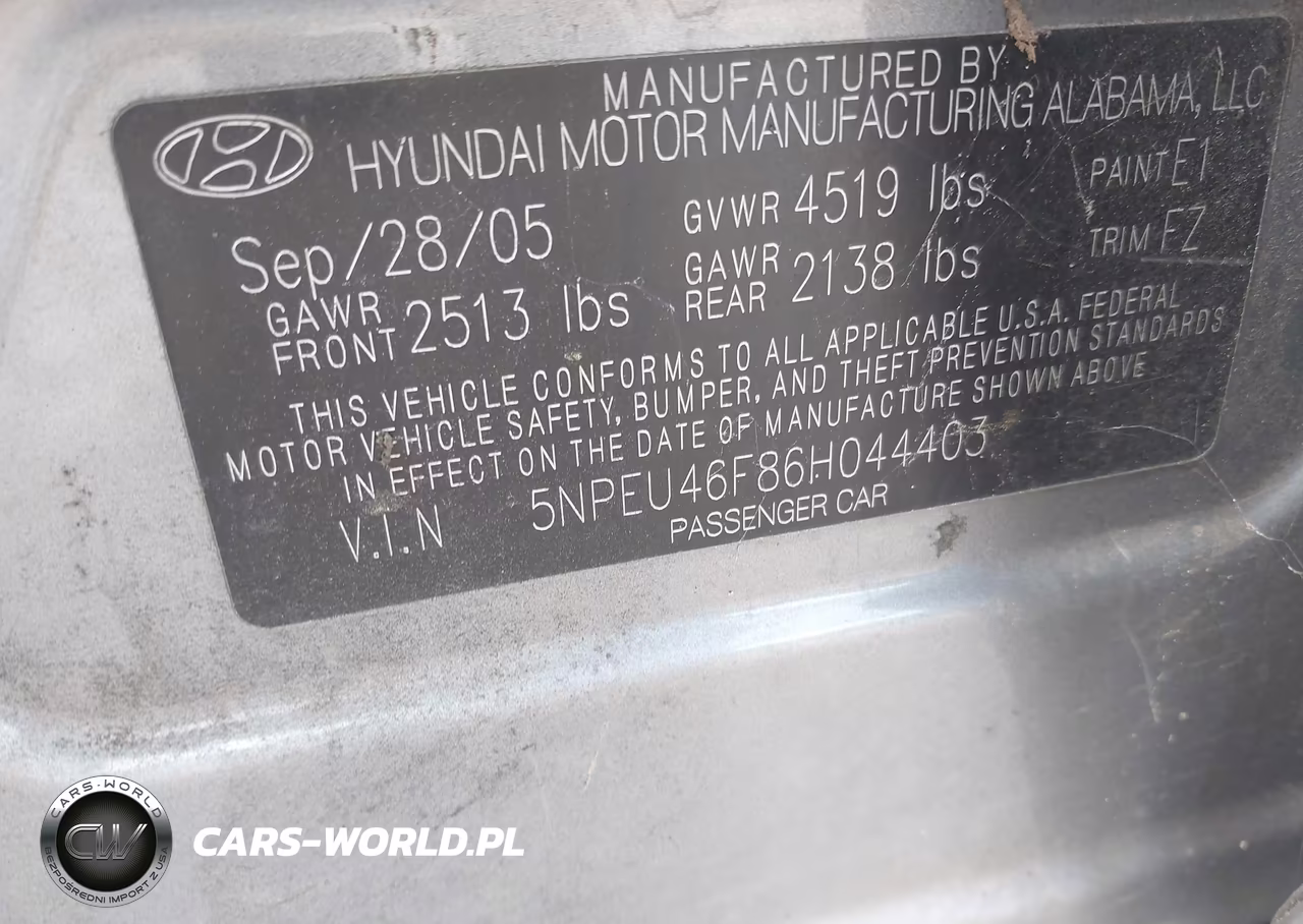 2006 Hyundai Sonata Gls V6-Lx V6 VIN:5NPEU46F86H044403 - 9