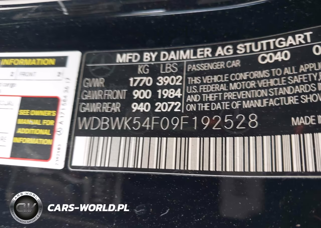 2009 Mercedes-Benz Slk 300 VIN:WDBWK54F09F192528 - 9