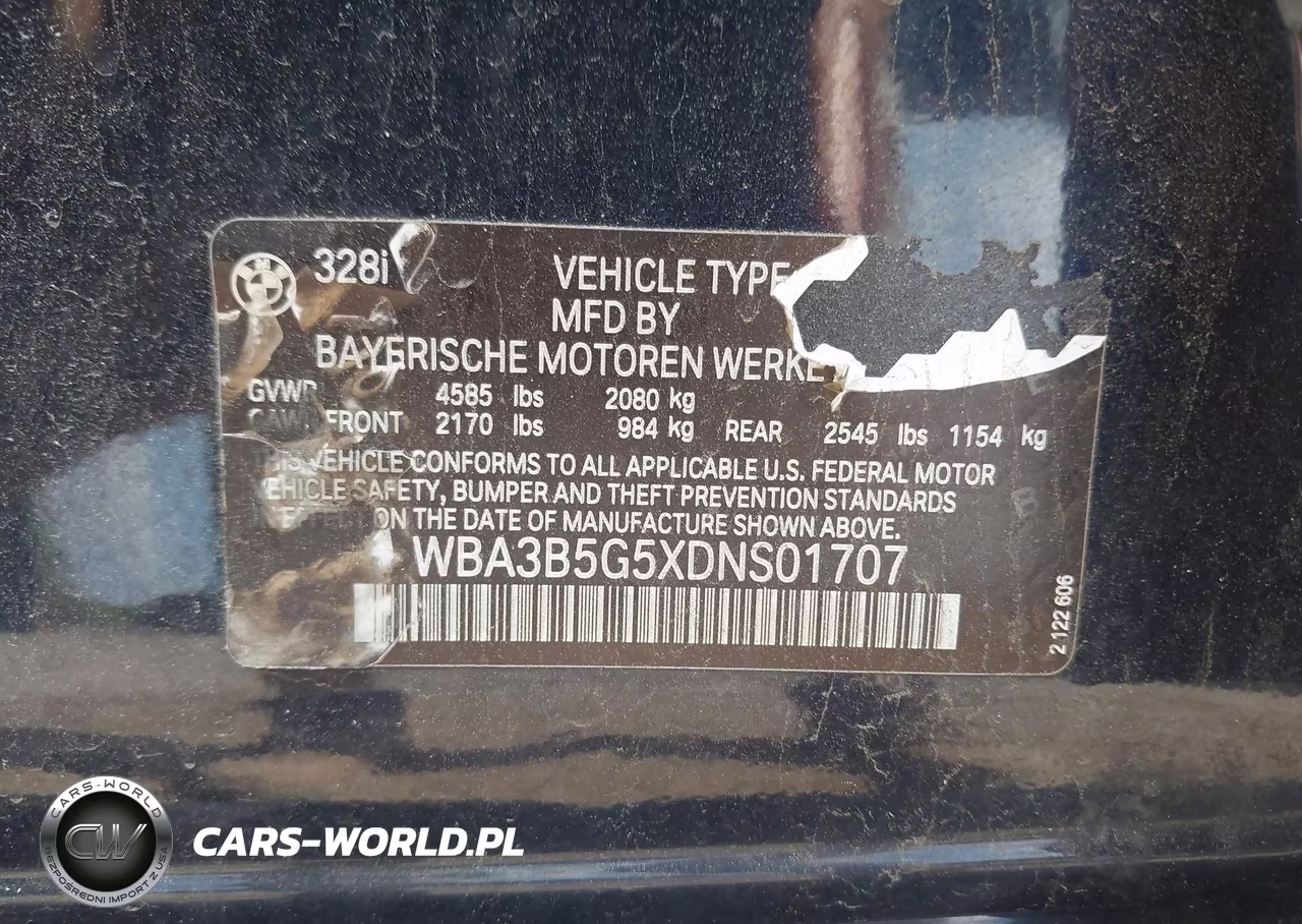 2013 BMW 328I xDrive VIN:WBA3B5G5XDNS01707 - 9