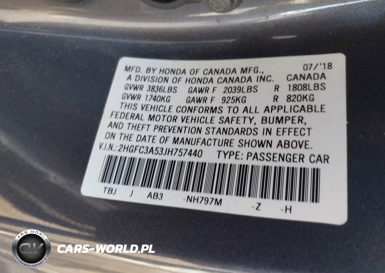2018 Honda Civic Si VIN:2HGFC3A53JH757440 - 9