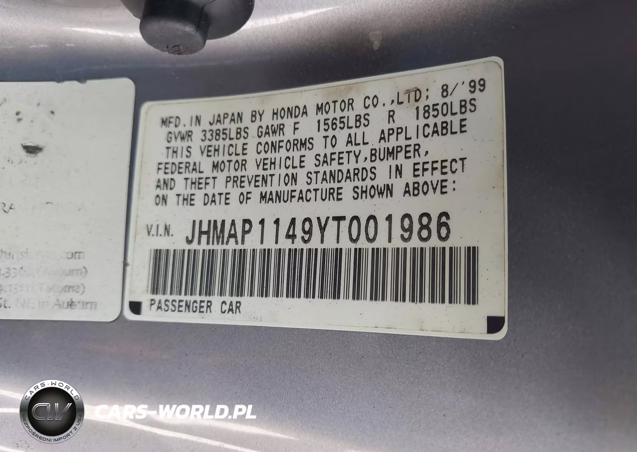 2000 Honda S2000 VIN:JHMAP1149YT001986 - 9