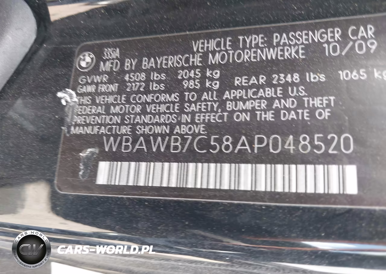 2010 BMW 335I VIN:WBAWB7C58AP048520 - 9