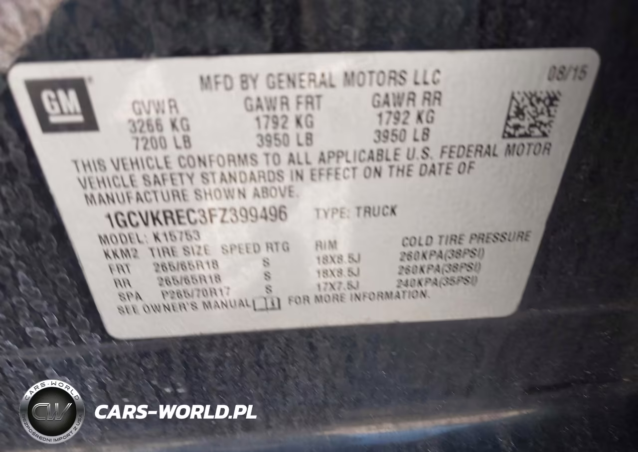 2015 Chevrolet Silverado 1500 2Lt VIN:1GCVKREC3FZ399496 - 9