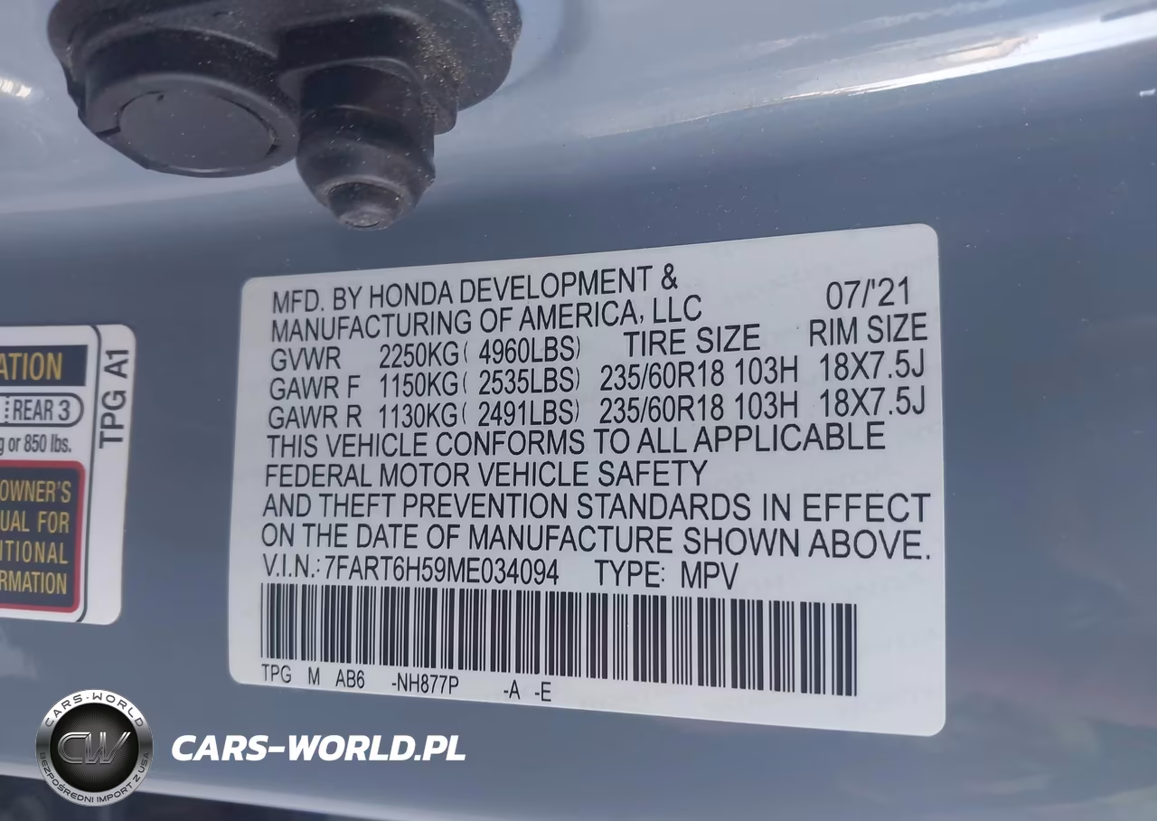2021 Honda Cr-V Hybrid Ex VIN:7FART6H59ME034094 - 9