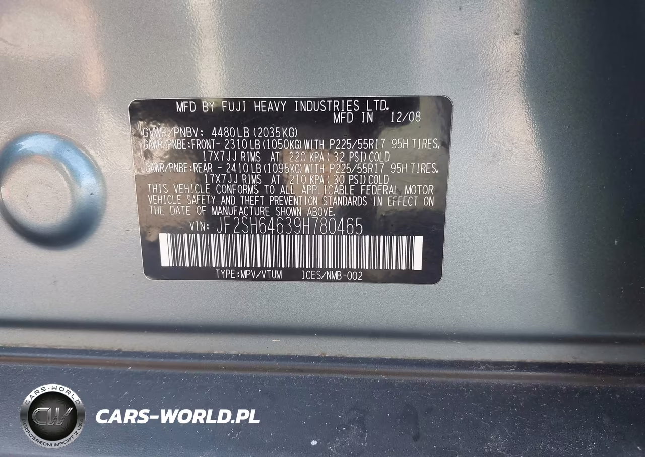 2009 Subaru Forester 2.5X Limited VIN:JF2SH64639H780465 - 9