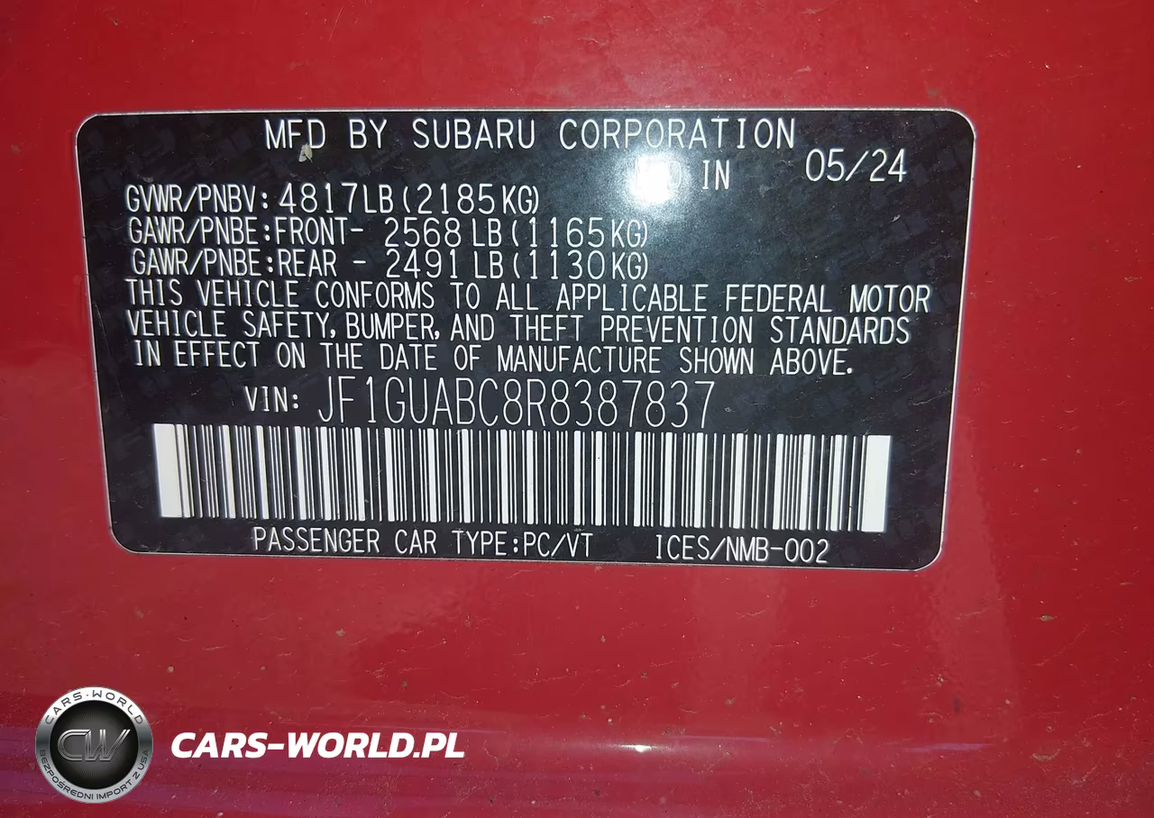 2024 Subaru Impreza Base 5-Door VIN:JF1GUABC8R8387837 - 9