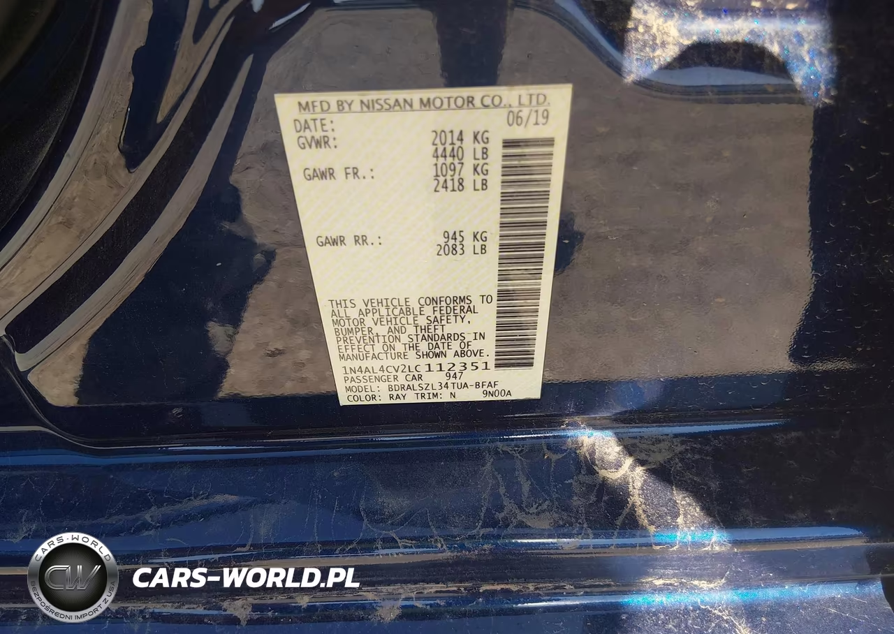 2020 Nissan Altima Sr Vc-Turbo Fwd VIN:1N4AL4CV2LC112351 - 9