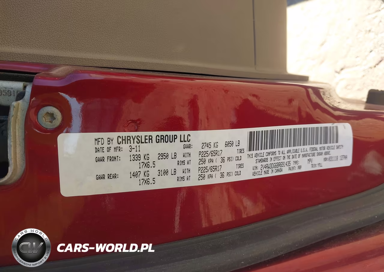 2011 Volkswagen Routan Se VIN:2V4RW3DG6BR691435 - 9