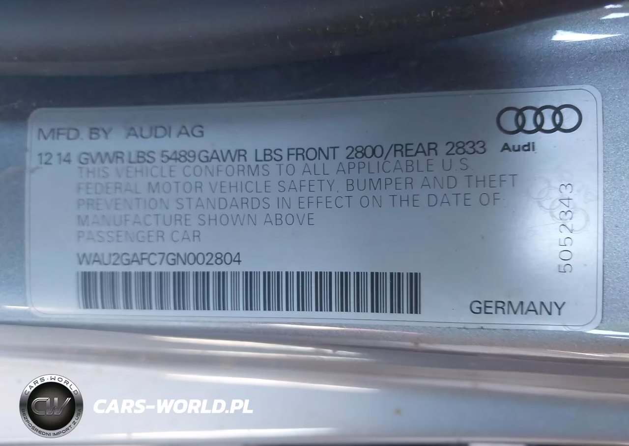 2016 Audi A7 3.0 Prestige VIN:WAU2GAFC7GN002804 - 9