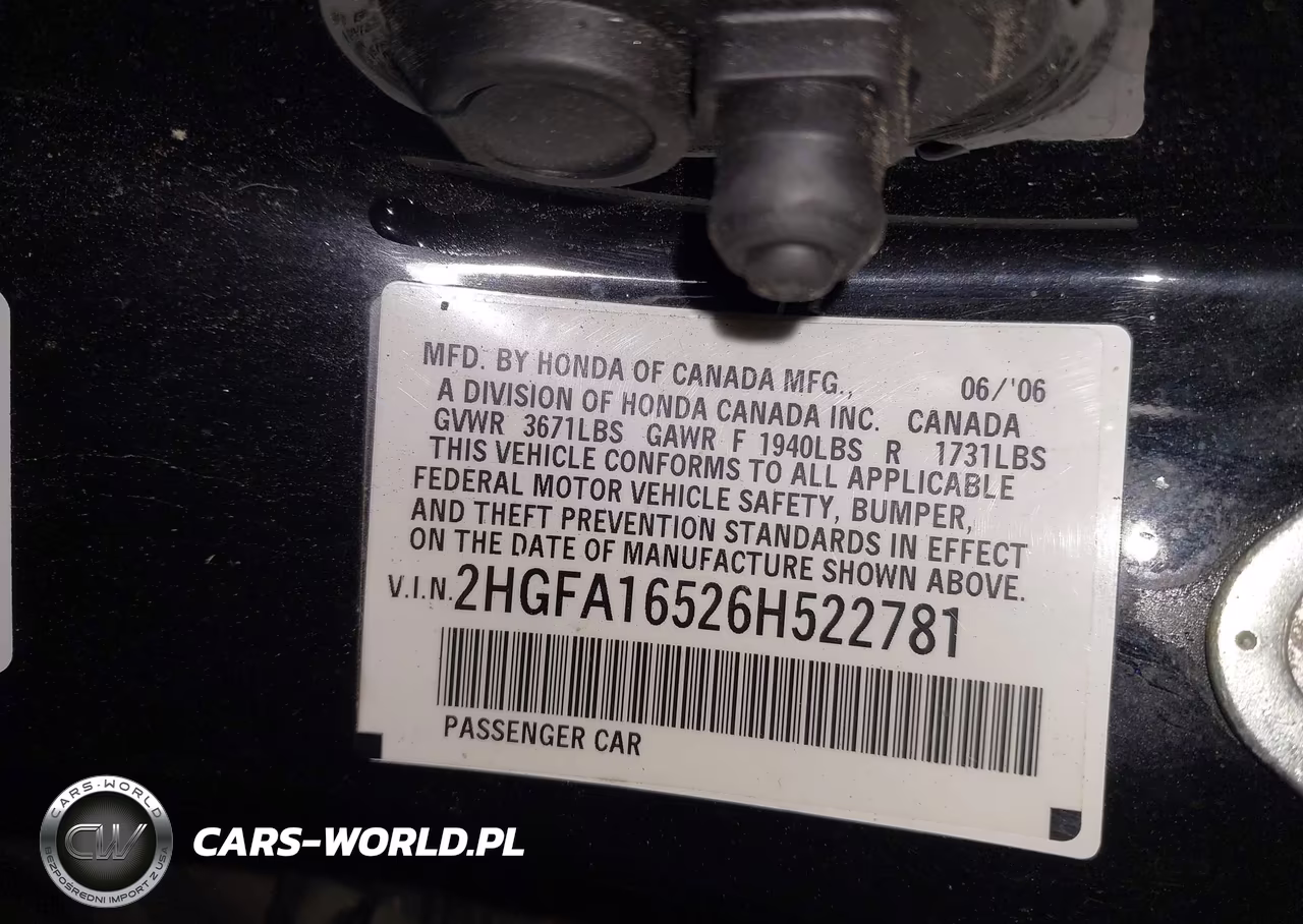 2006 Honda Civic Lx VIN:2HGFA16526H522781 - 9