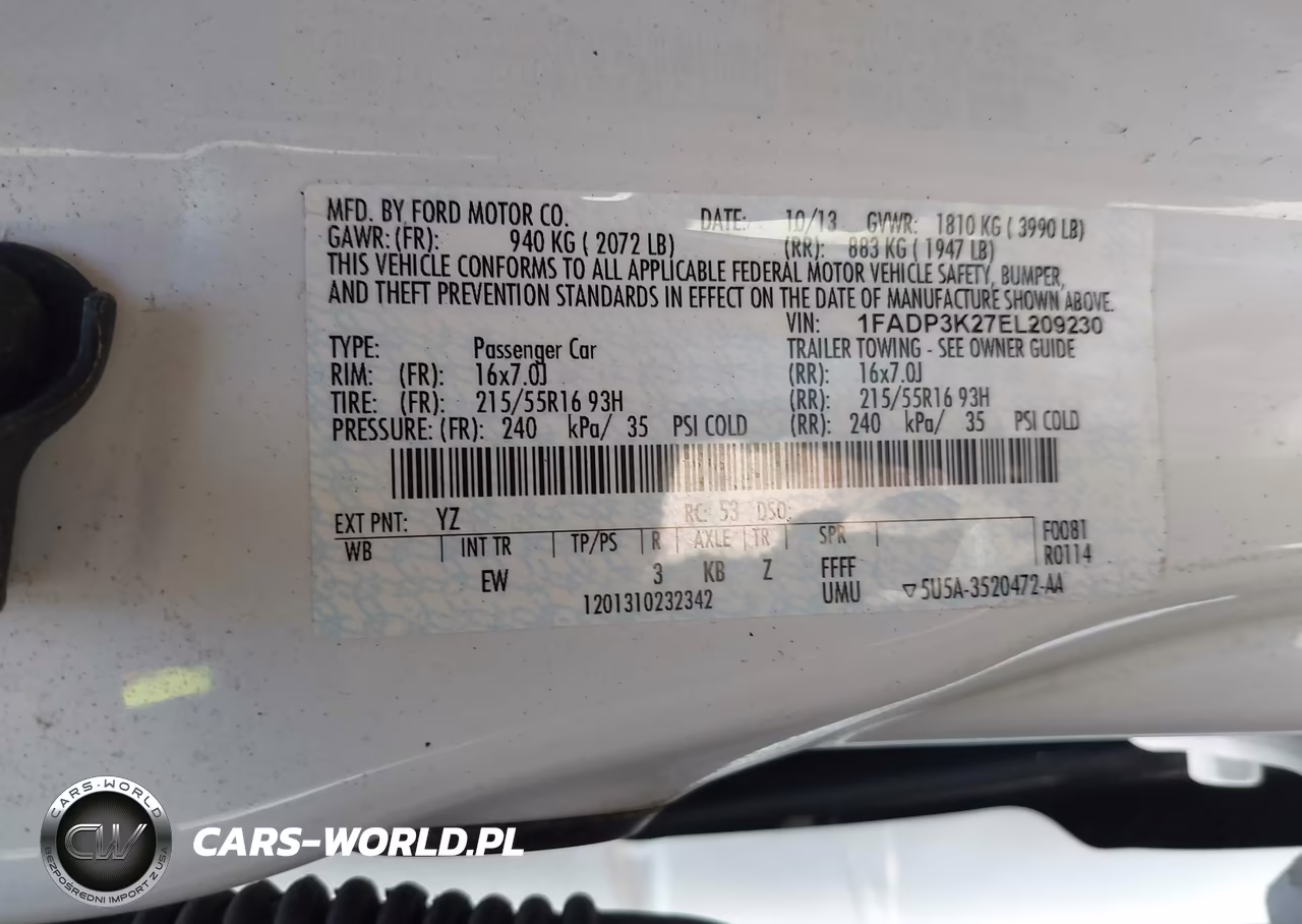 2014 Ford Focus Se VIN:1FADP3K27EL209230 - 9