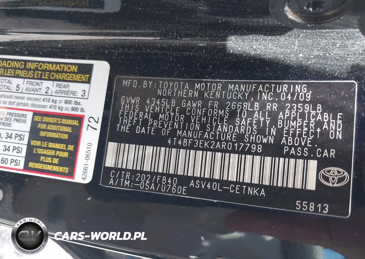 2010 Toyota Camry Le VIN:4T4BF3EK2AR017798 - 9
