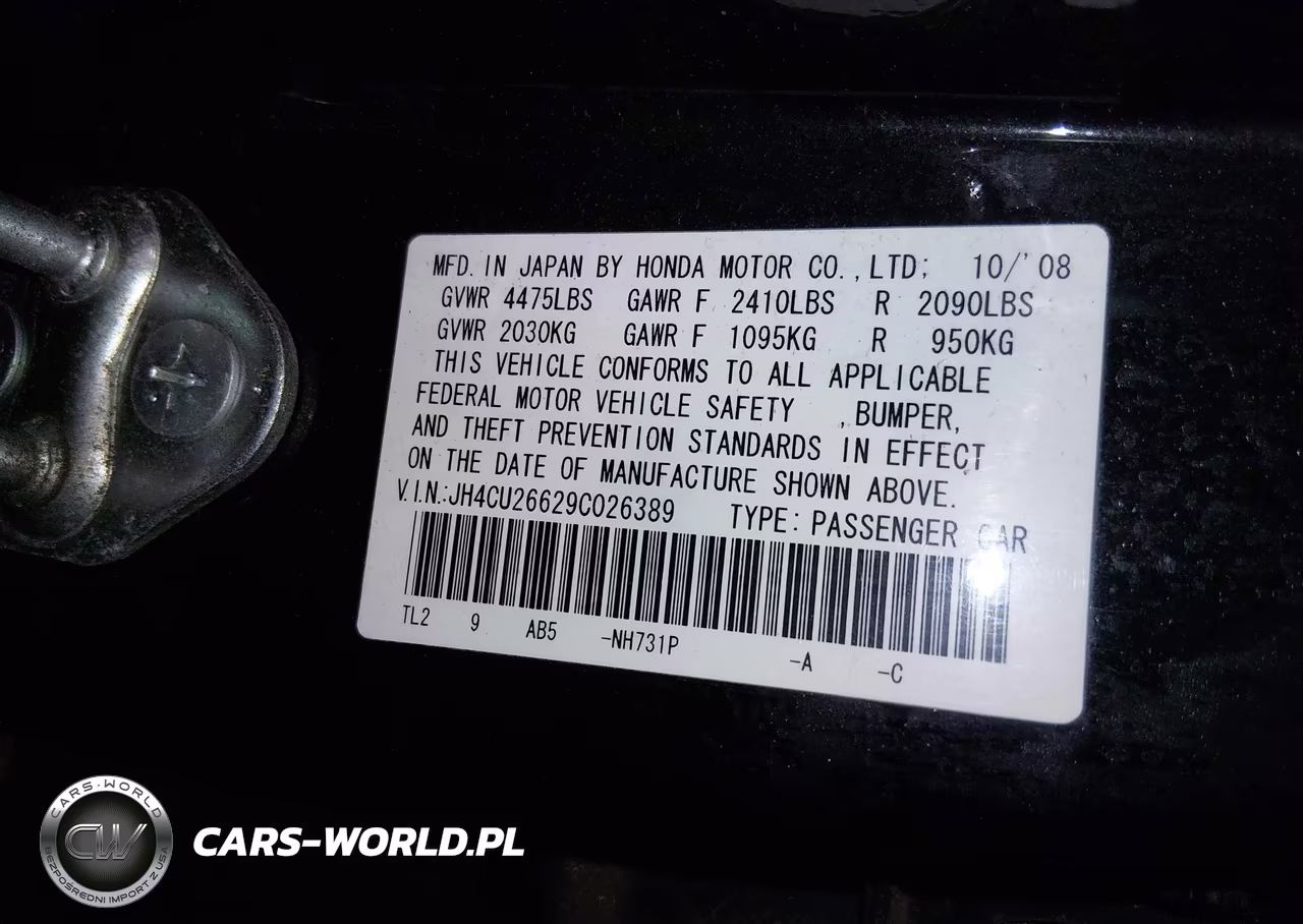 2009 Acura Tsx VIN:JH4CU26629C026389 - 9