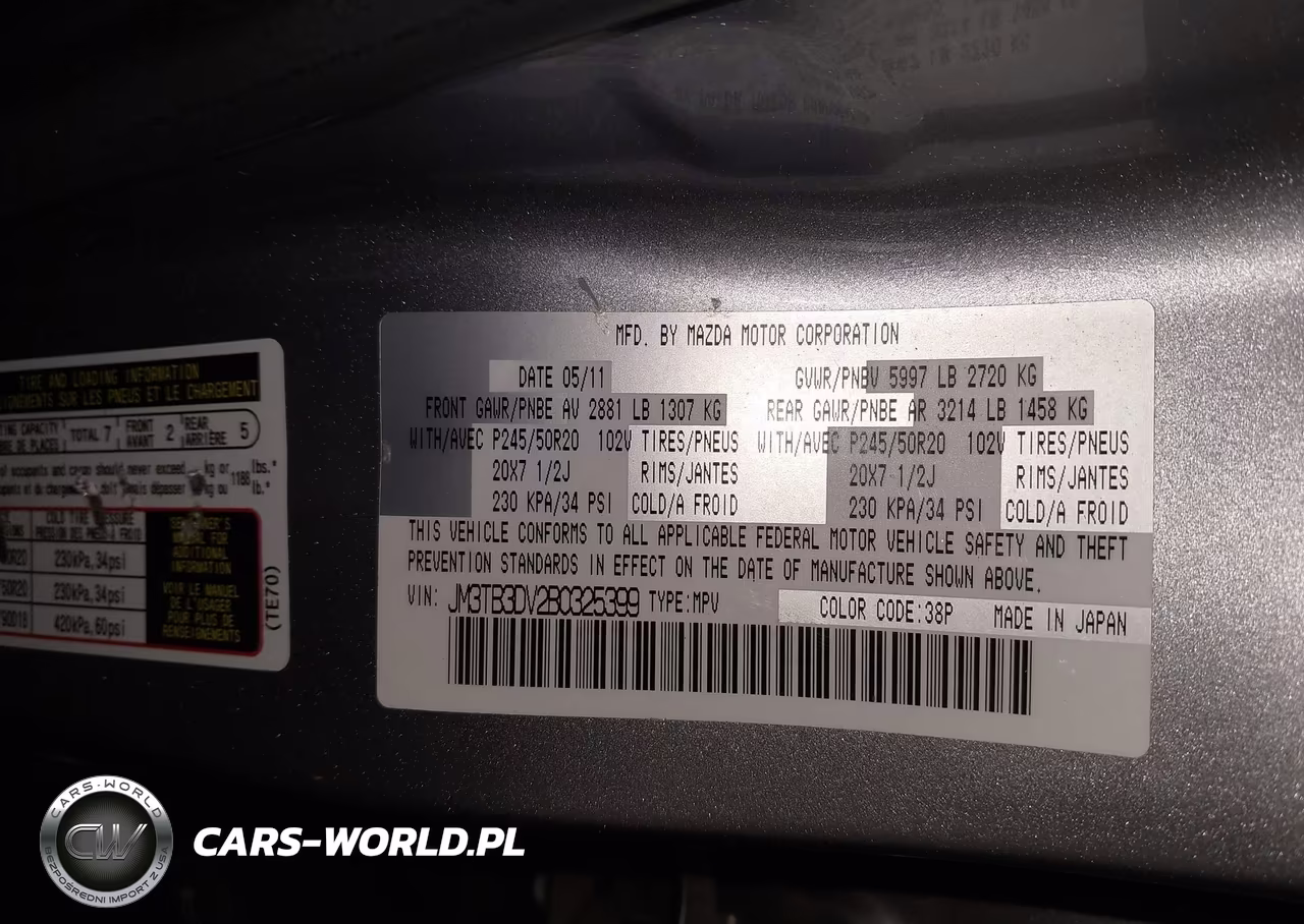 2011 Mazda Cx-9 Grand Touring VIN:JM3TB3DV2B0325399 - 9