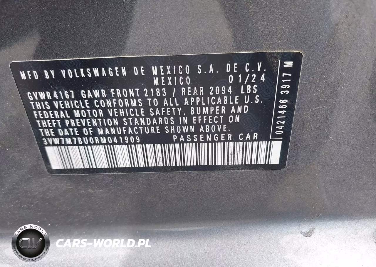 2024 Volkswagen Jetta 1.5T Se VIN:3VW7M7BU0RM041909 - 9