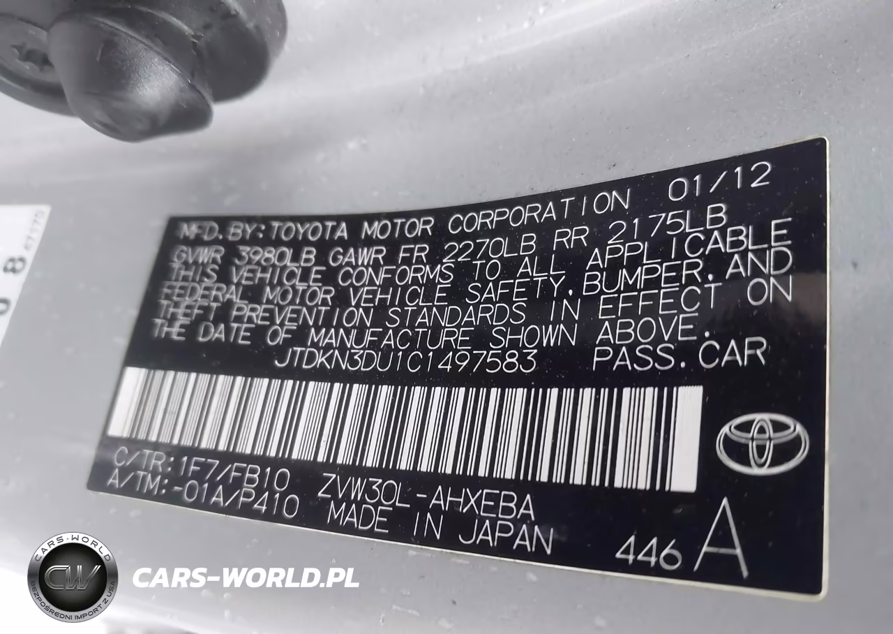 2012 Toyota Prius Two VIN:JTDKN3DU1C1497583 - 9