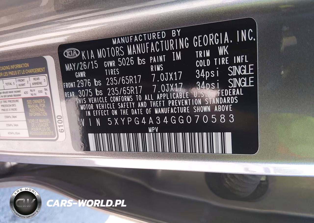 2016 Kia Sorento 2.4L Lx VIN:5XYPG4A34GG070583 - 9