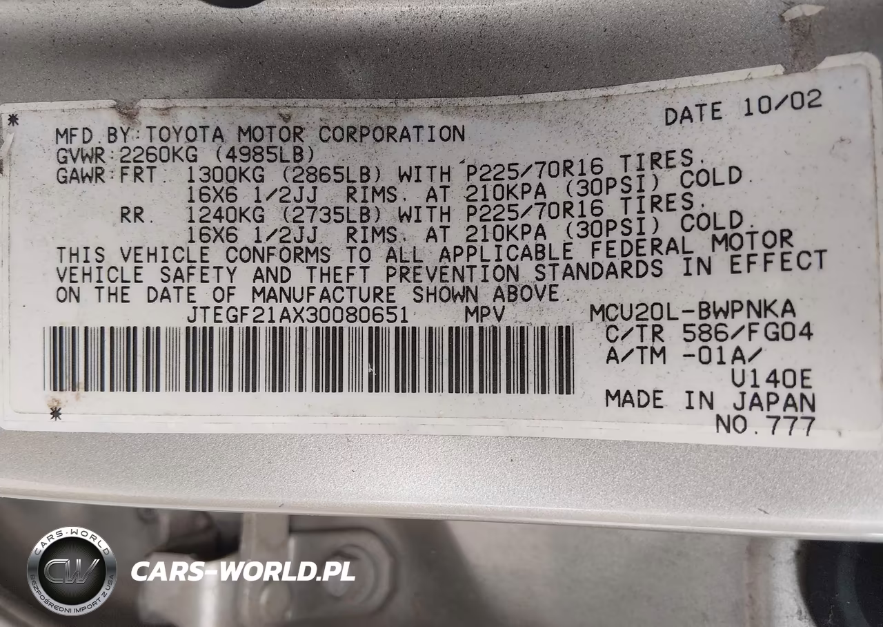 2003 Toyota Highlander V6 VIN:JTEGF21AX30080651 - 9