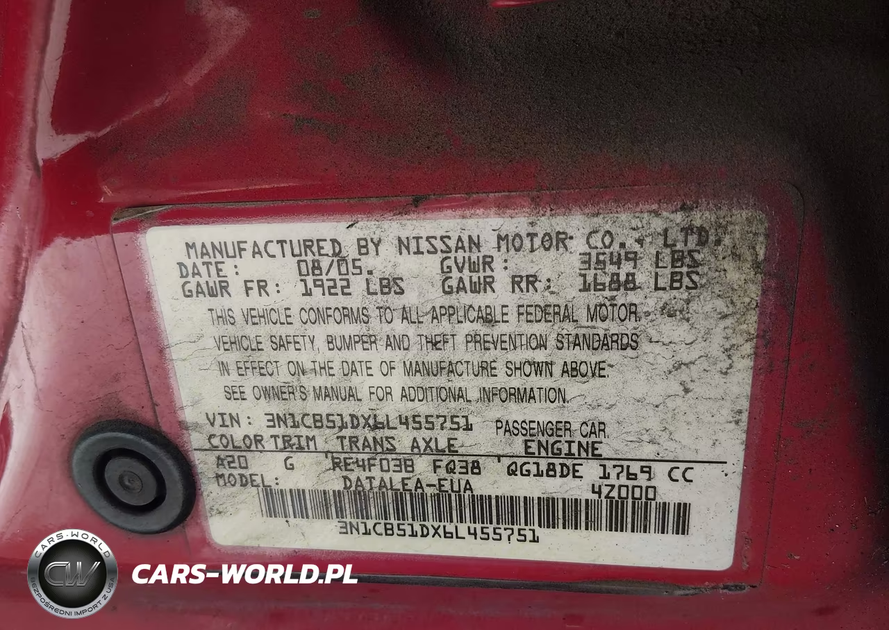 2006 Nissan Sentra 1.8S VIN:3N1CB51DX6L455751 - 9