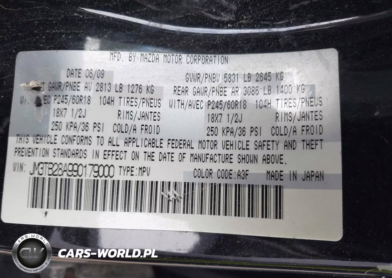 2009 Mazda Cx-9 Sport VIN:JM3TB28A990179000 - 9