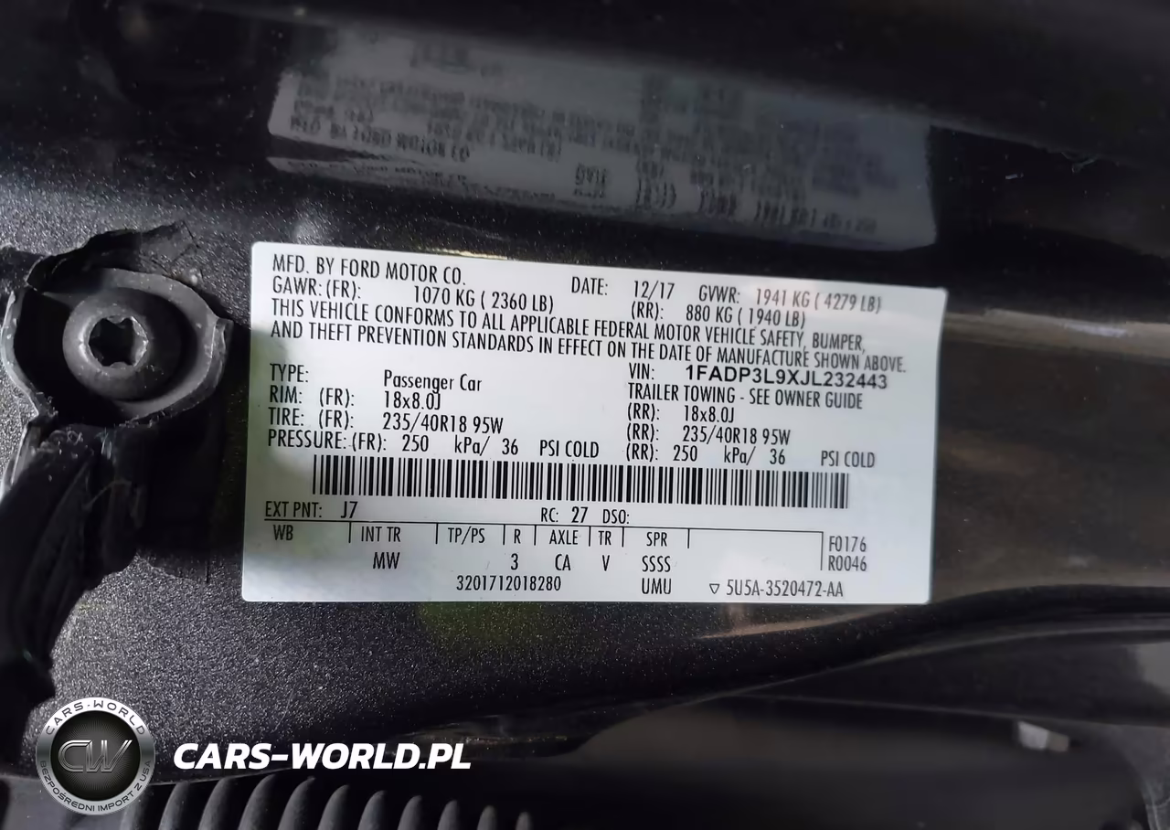 2018 Ford Focus St VIN:1FADP3L9XJL232443 - 9
