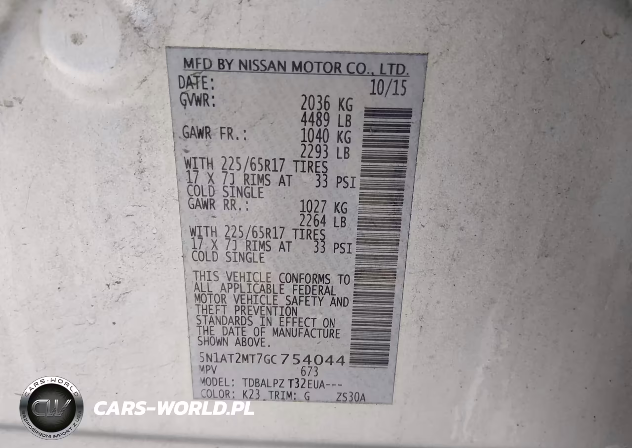 2016 Nissan Rogue S-Sl-Sv VIN:5N1AT2MT7GC754044 - 9