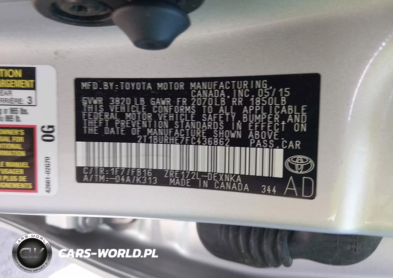 2015 Toyota Corolla Le VIN:2T1BURHE7FC436862 - 9