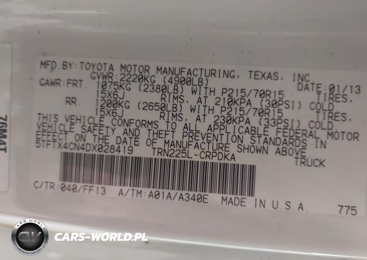 2013 Toyota Tacoma VIN:5TFTX4CN4DX028419 - 9
