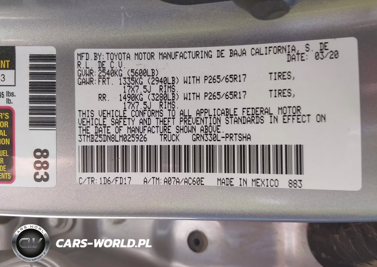 2020 Toyota Tacoma Trd Sport VIN:3TMBZ5DN8LM025926 - 9