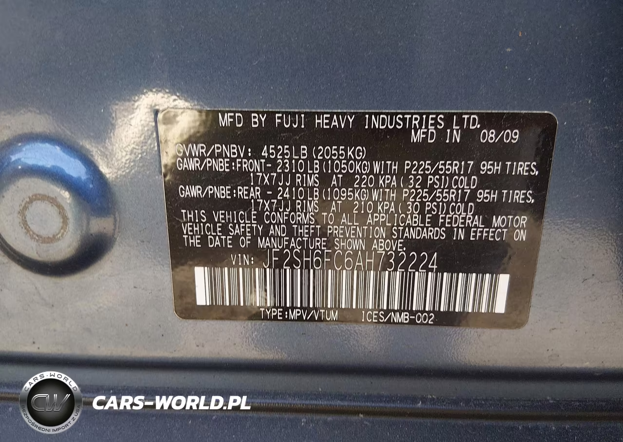 2010 Subaru Forester 2.5Xt Limited VIN:JF2SH6FC6AH732224 - 9