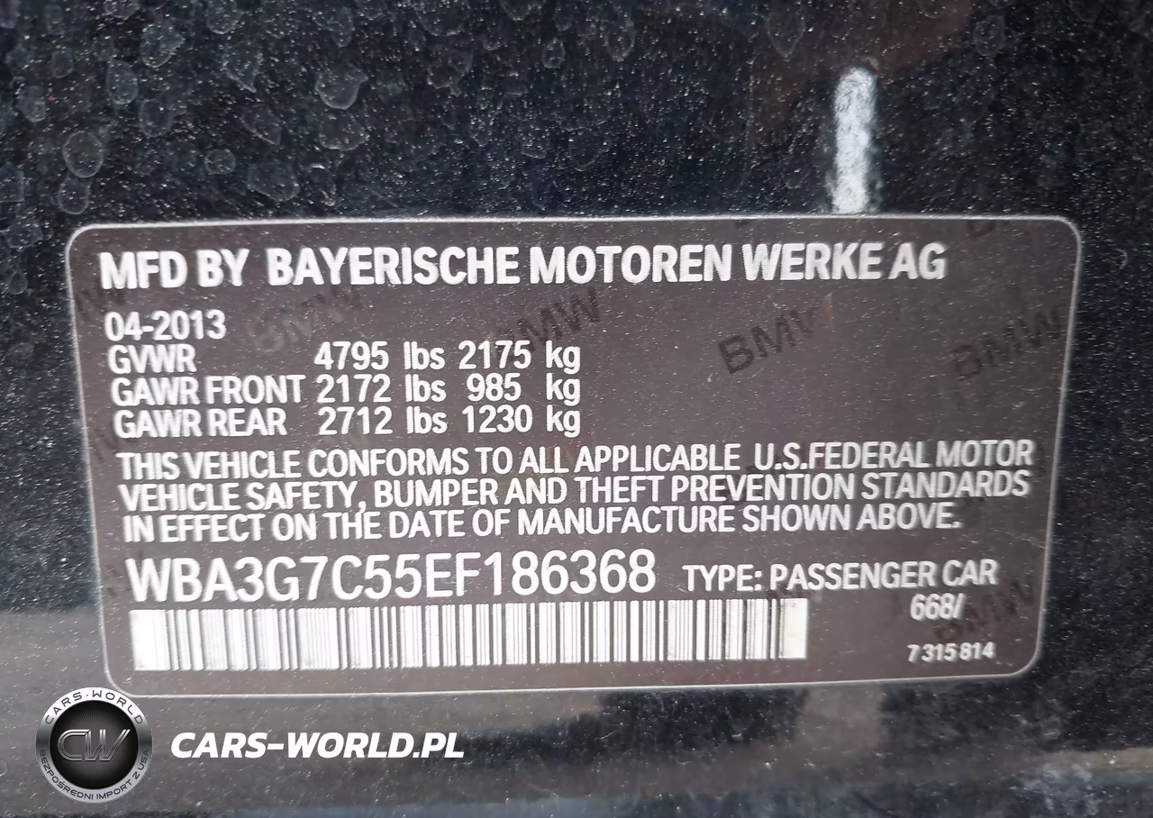 2014 BMW 328I xDrive VIN:WBA3G7C55EF186368 - 9