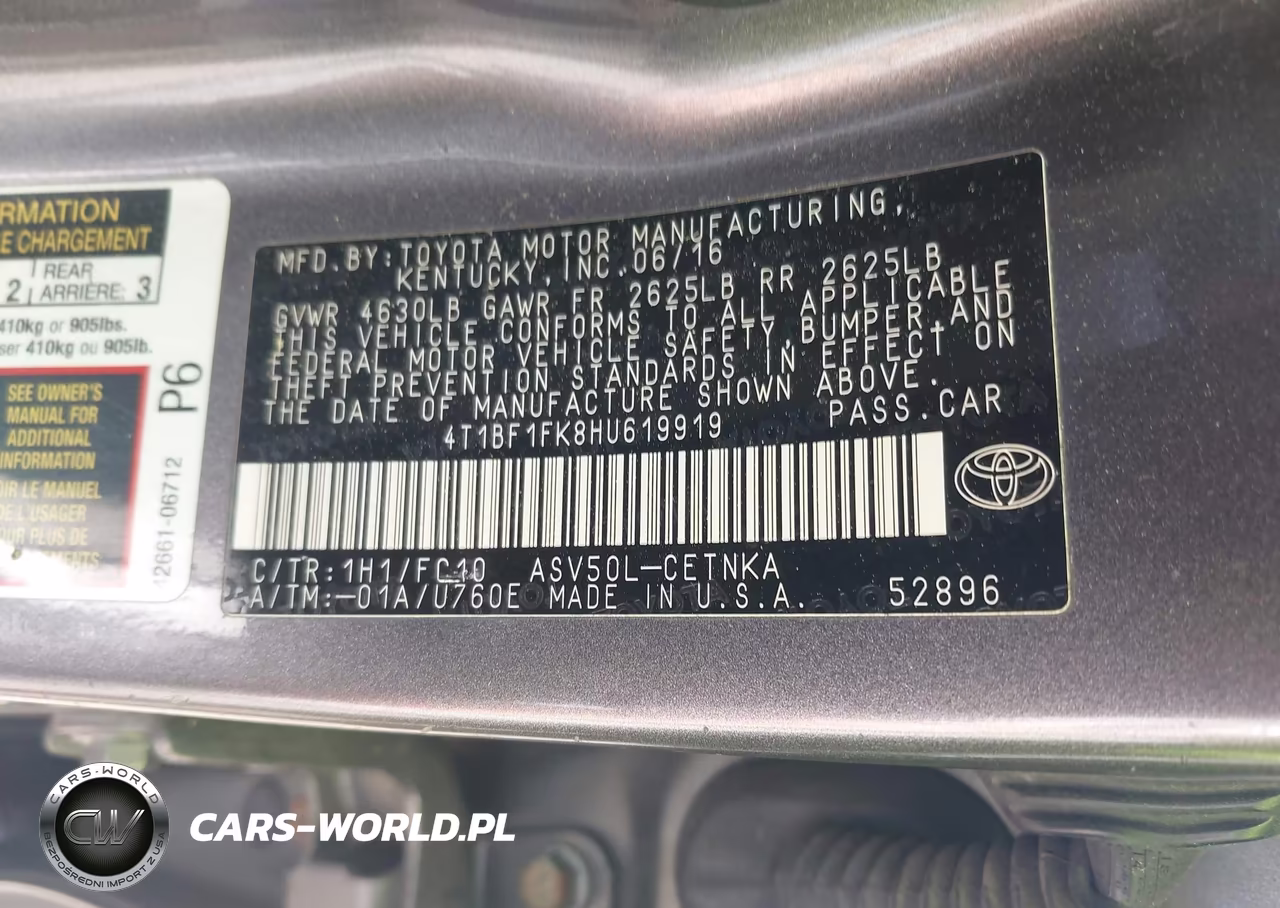 2017 Toyota Camry Le VIN:4T1BF1FK8HU619919 - 9