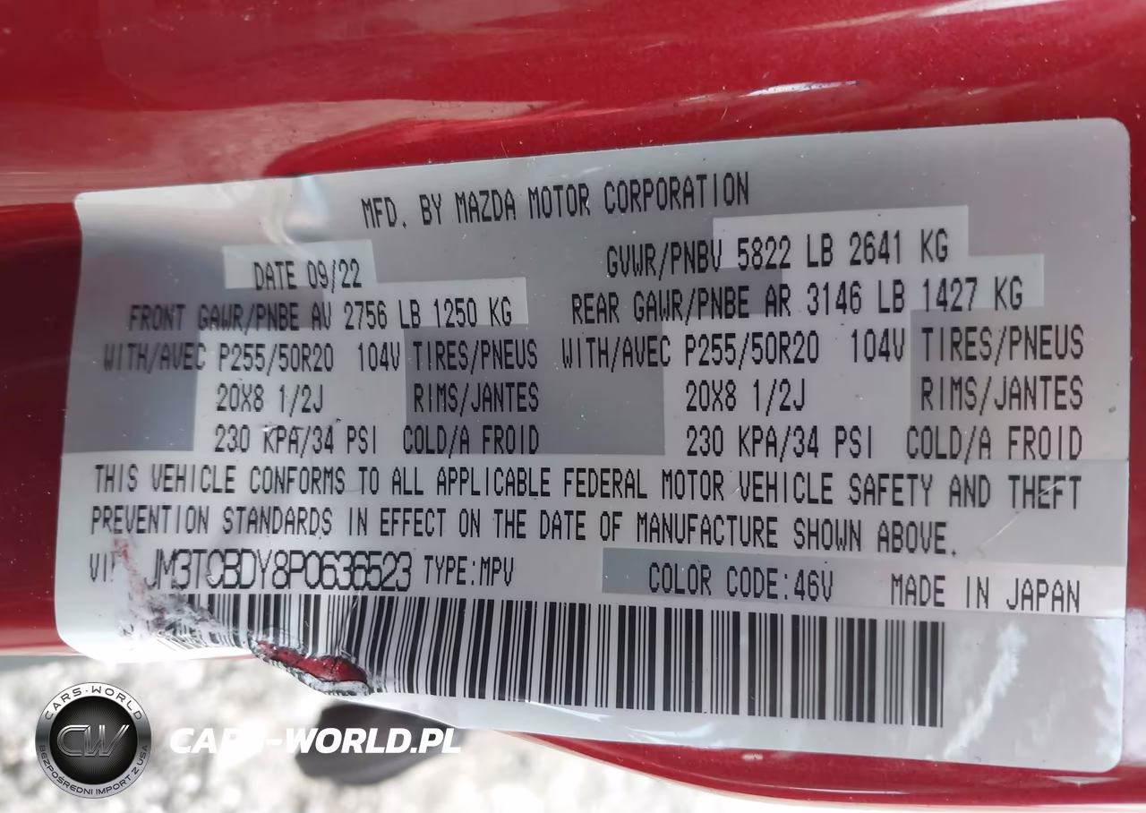 2023 Mazda Cx-9 Grand Touring VIN:JM3TCBDY8P0636523 - 9