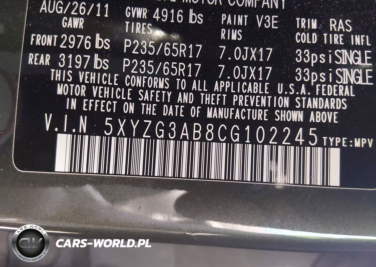 2012 Hyundai Santa Fe Gls VIN:5XYZG3AB8CG102245 - 9