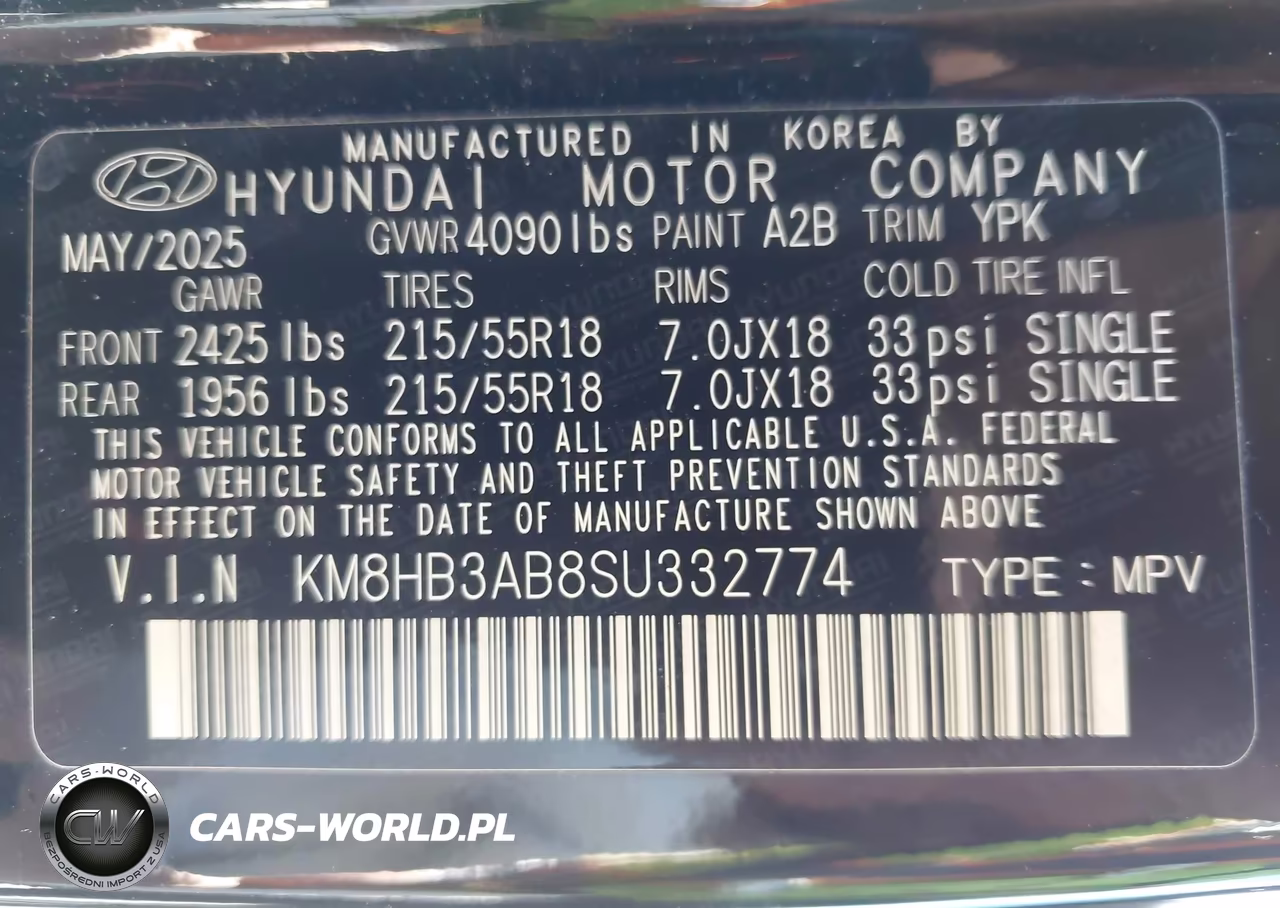 2025 Hyundai Kona Sel VIN:KM8HB3AB8SU332774 - 9