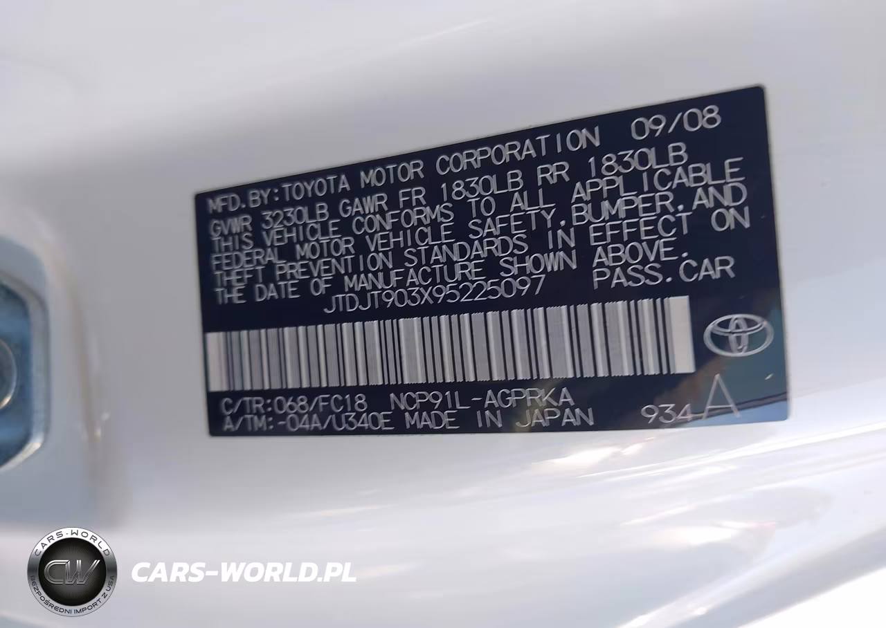 2009 Toyota Yaris VIN:JTDJT903X95225097 - 9