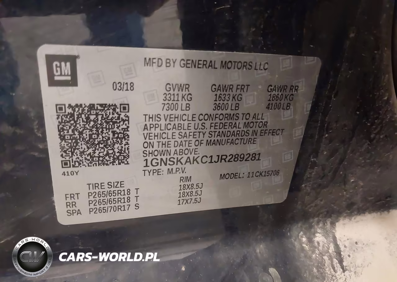 2018 Chevrolet Tahoe Ls VIN:1GNSKAKC1JR289281 - 9