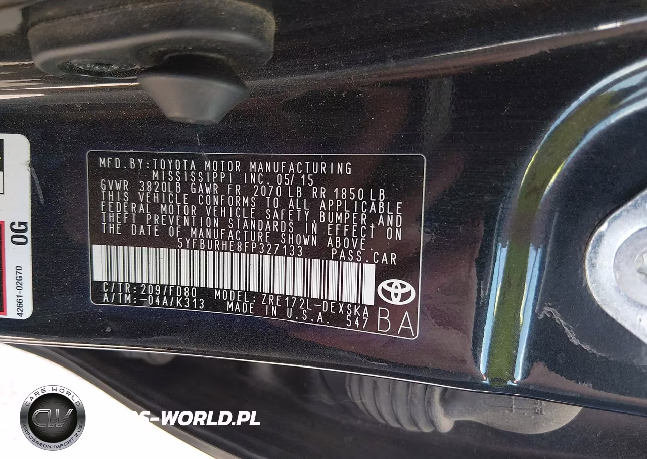 2015 Toyota Corolla S VIN:5YFBURHE8FP327133 - 9