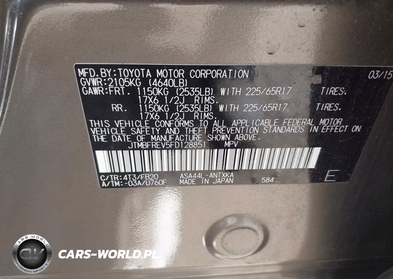 2015 Toyota Rav4 Le VIN:JTMBFREV5FD128851 - 9