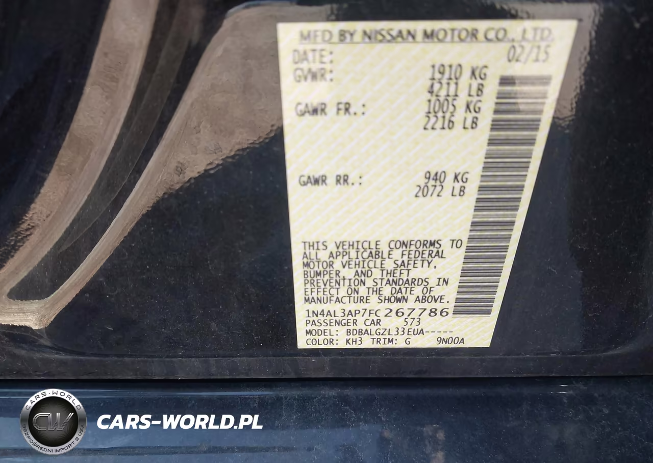 2015 Nissan Altima VIN:1N4AL3AP7FC267786 - 9