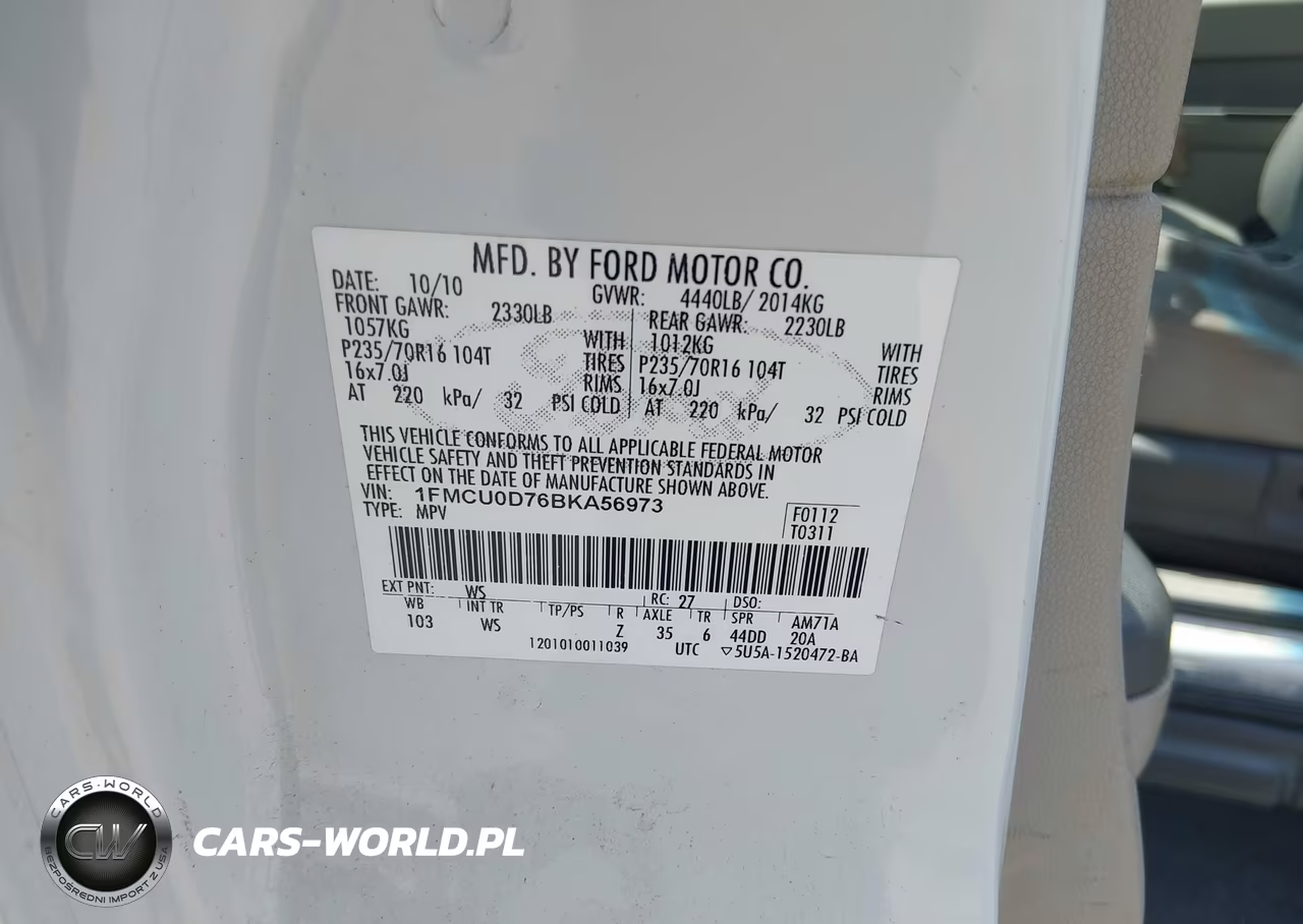 2011 Ford Escape Xlt VIN:1FMCU0D76BKA56973 - 9