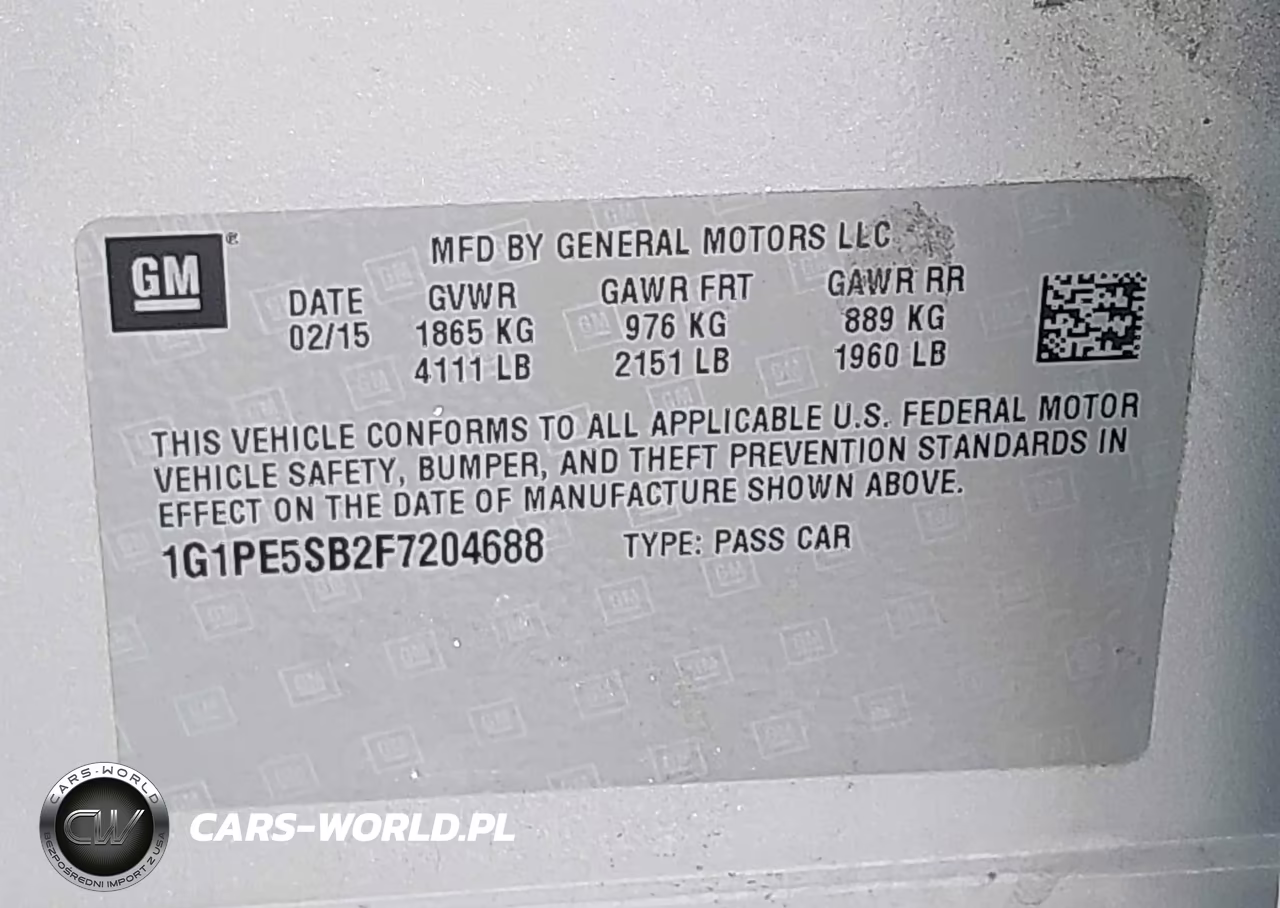 2015 Chevrolet Cruze 2Lt Auto VIN:1G1PE5SB2F7204688 - 9