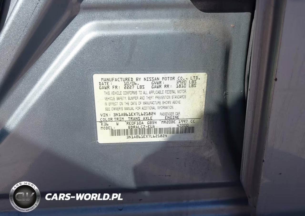 2007 Nissan Sentra 2.0 VIN:3N1AB61EX7L621824 - 9