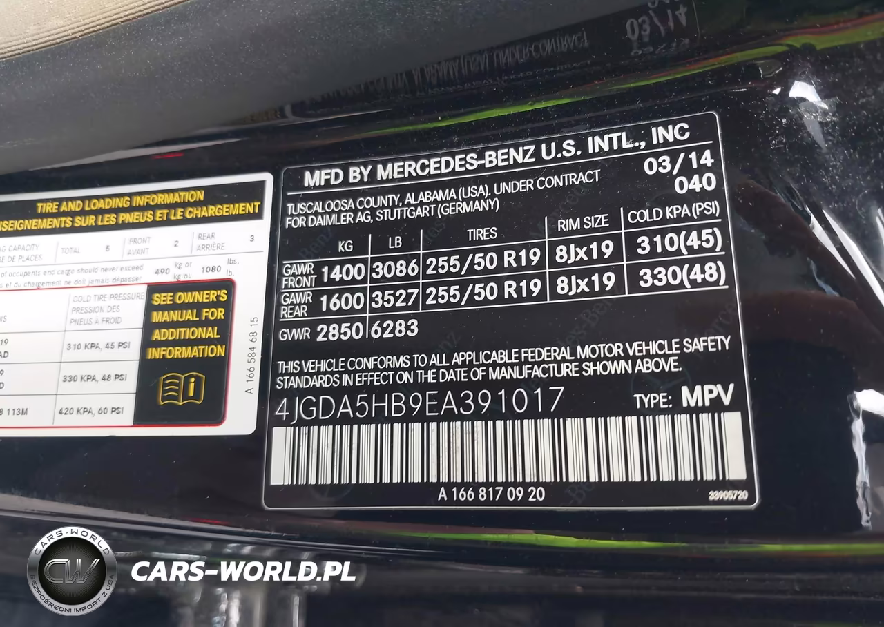 2014 Mercedes-Benz Ml 350 4Matic VIN:4JGDA5HB9EA391017 - 9