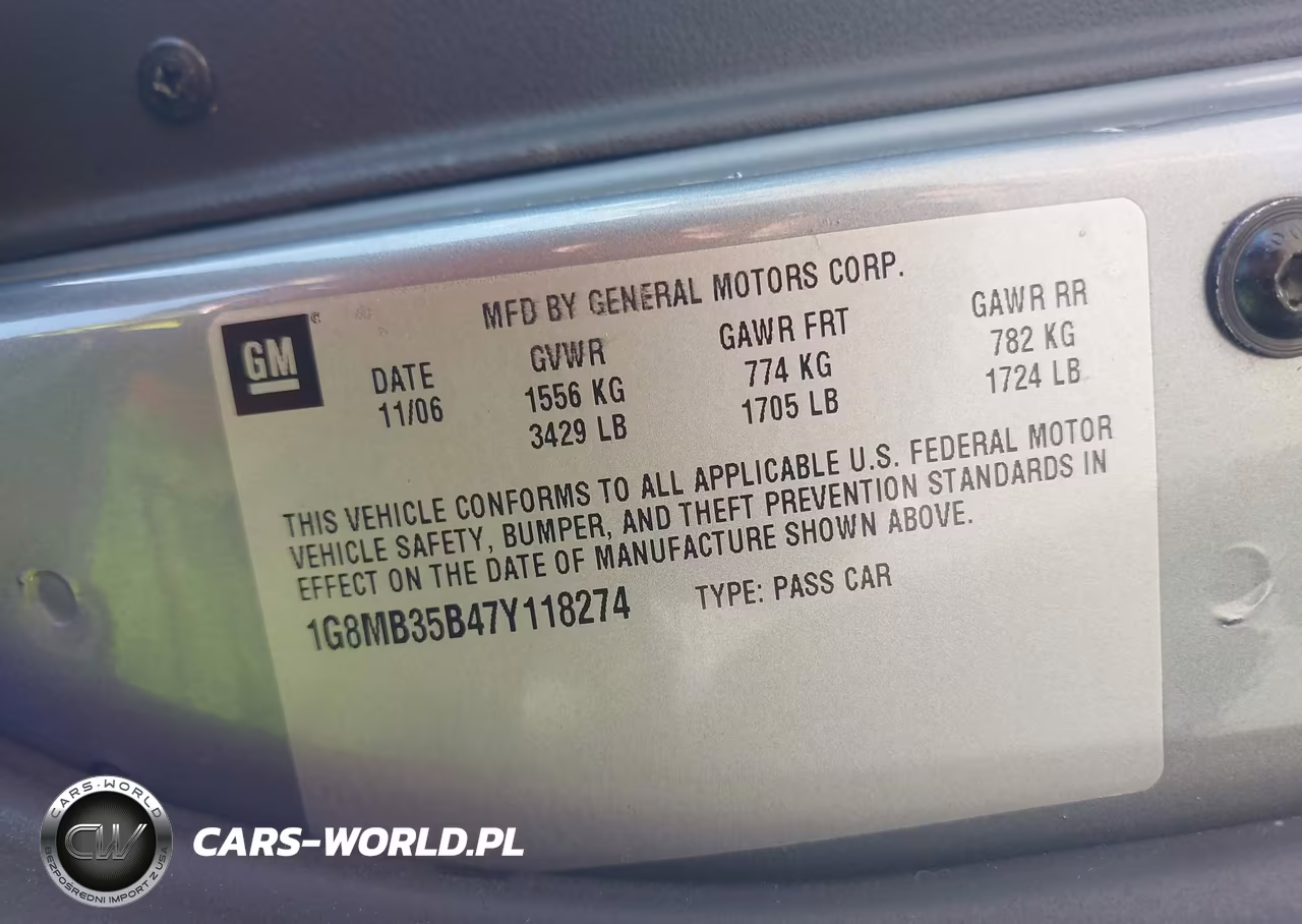 2007 Saturn Sky VIN:1G8MB35B47Y118274 - 9
