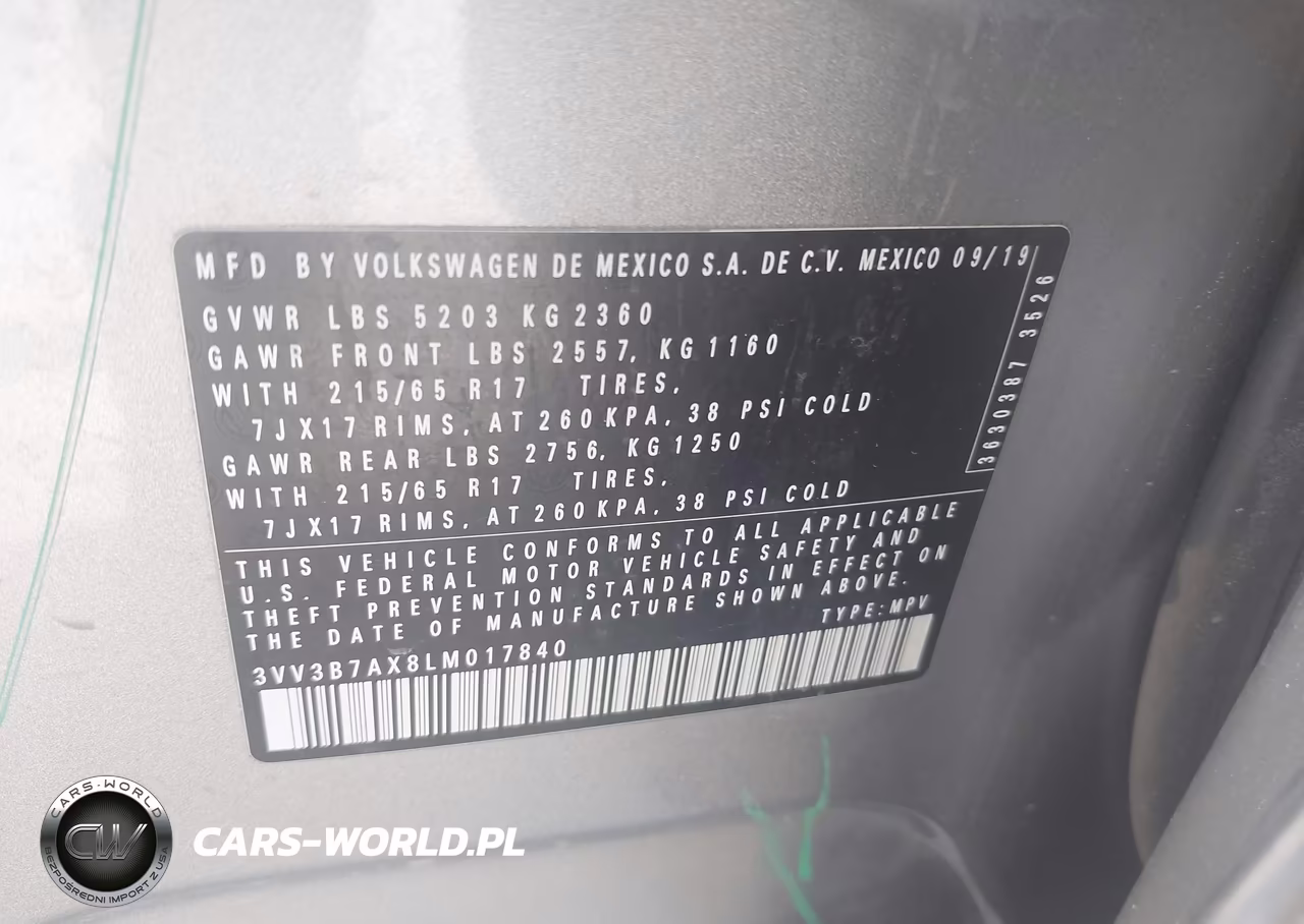 2020 Volkswagen Tiguan 2.0T Se-2.0T Se R-Line Black-2.0T Sel VIN:3VV3B7AX8LM017840 - 9