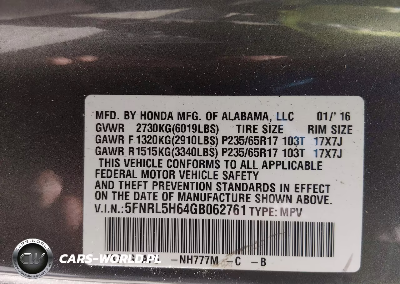 2016 Honda Odyssey Ex-L VIN:5FNRL5H64GB062761 - 9